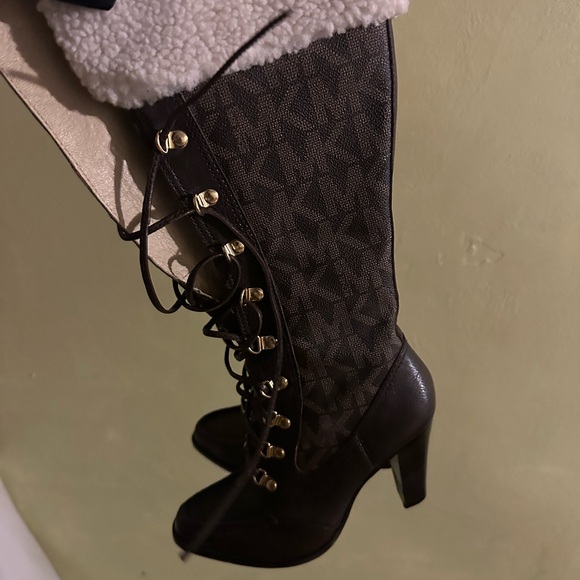 Michael Kors Brown Lace-Up Boots - Picture 10 of 12